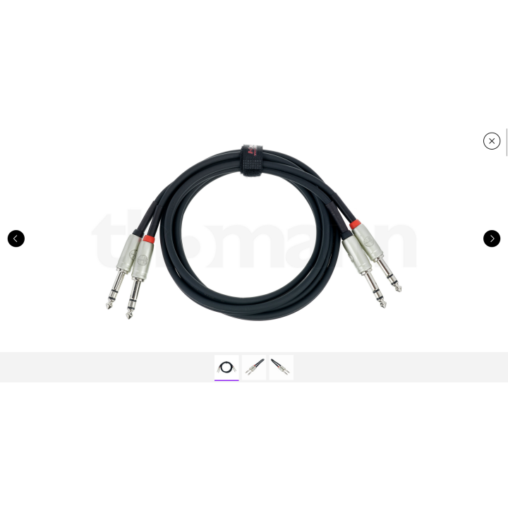 LOT Câble Jack TRS 6,3 mm mâle